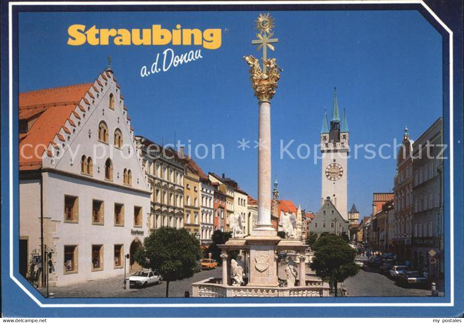 72522710 Straubing Dreifalitgkeitssaeule Mit Stadtturm Straubing - Straubing