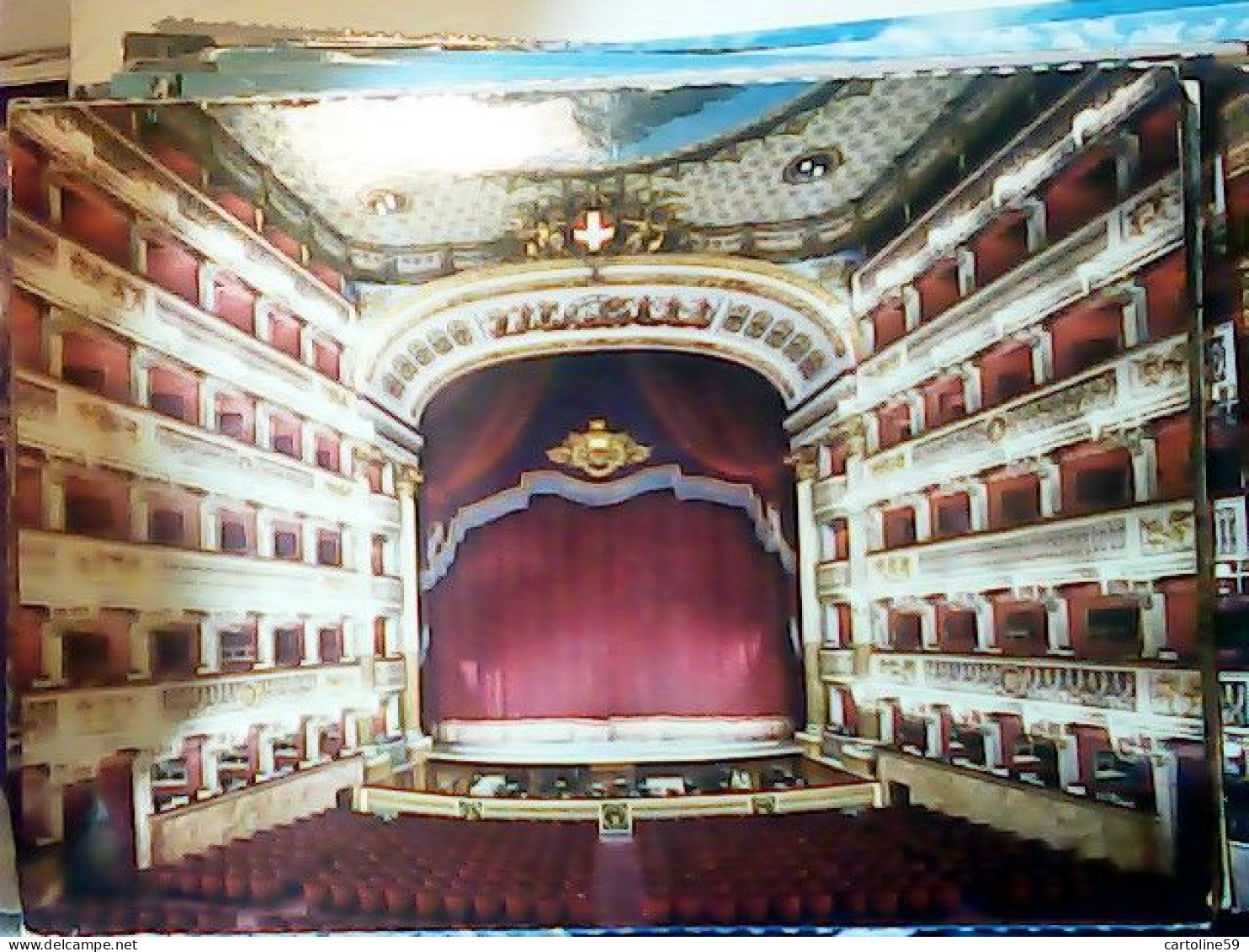 8 CARD NAPOLI THEATER TEATRO S SAN CARLO INTERNO  N1957<  JT6670 - Portici