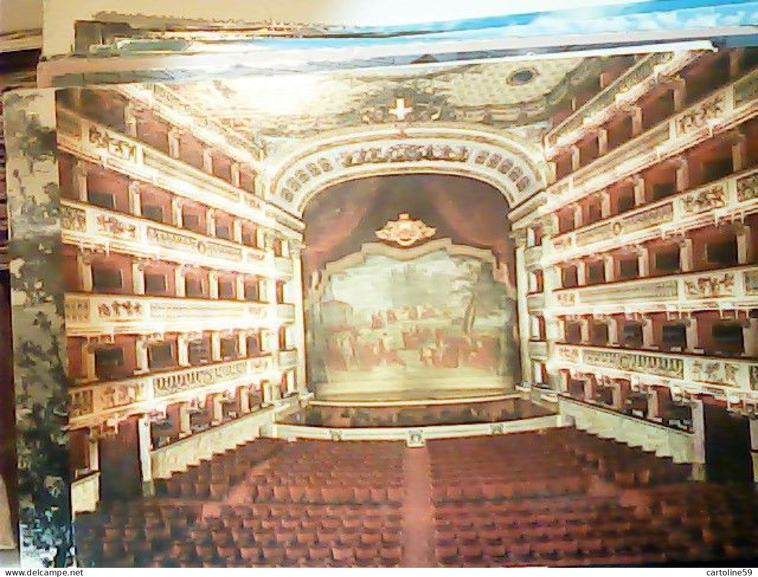 8 CARD NAPOLI THEATER TEATRO S SAN CARLO INTERNO  N1957<  JT6670 - Portici