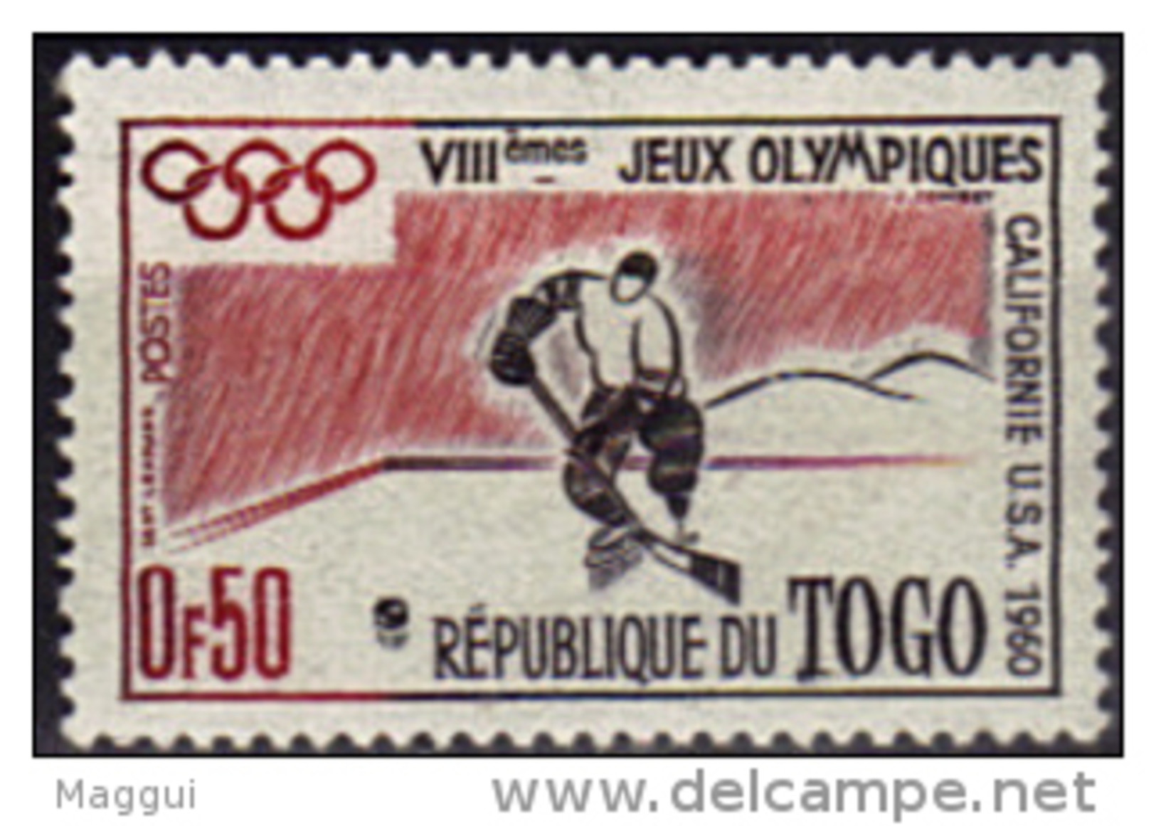 TOGO   N° 301   * *   JO 1960      Hockey Sur Glace - Hockey (sur Glace)