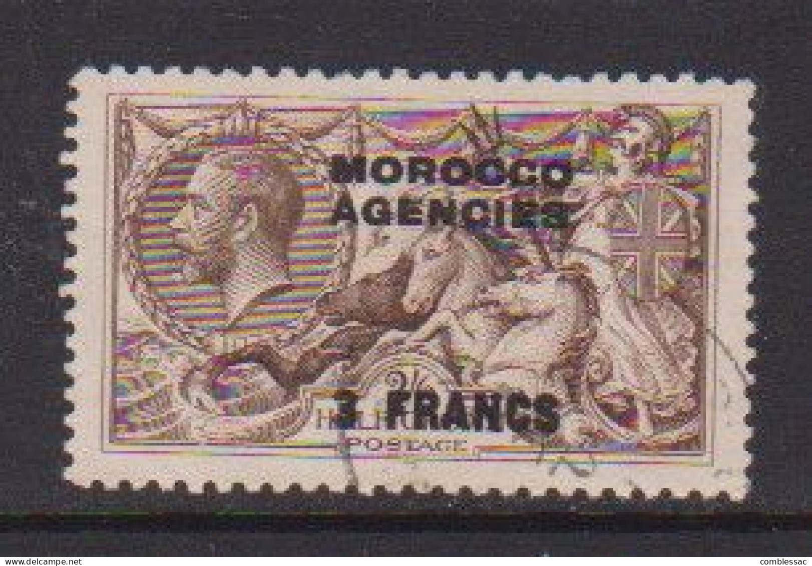 MOROCCO  AGENCIES    1917    3f  On  2/6  Brown    USED - Morocco Agencies / Tangier (...-1958)