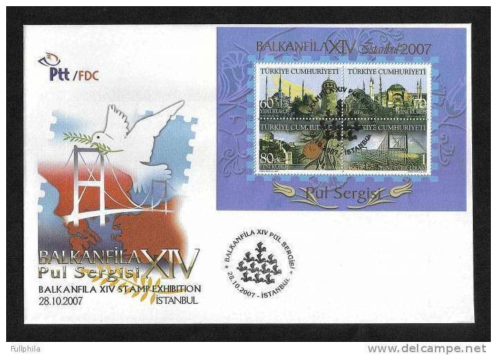 2007 TURKEY BALKANFILA XIV. STAMP EXHIBITION FDC - FDC