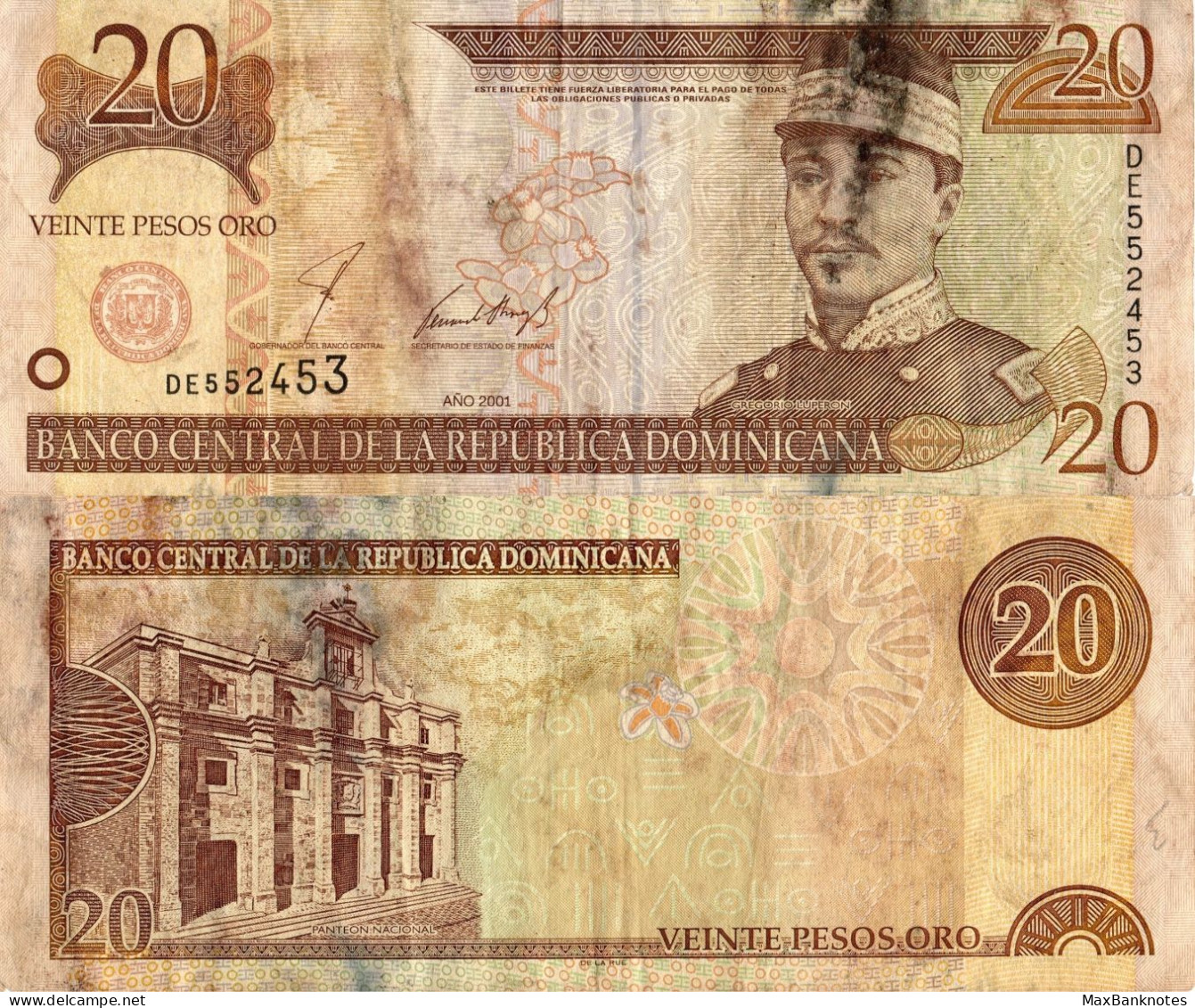 Dominican Rep. / 20 Pesos / 2001 / P-169(a) / VF - Dominicaanse Republiek