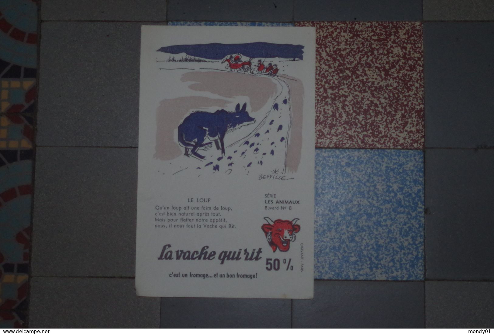 Bac M1 / Buvard Vache Qui Rit Pub Fromage Loup Buvard N)8 Illustration Beuville - Animals