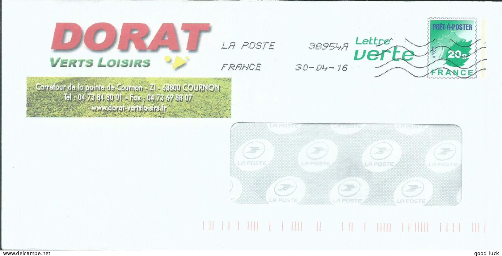 FRANCE PAP REPIQUE COURNON ( PUY DE DOME ) DE 2016 LETTRE COVER - Prêts-à-poster:private Overprinting