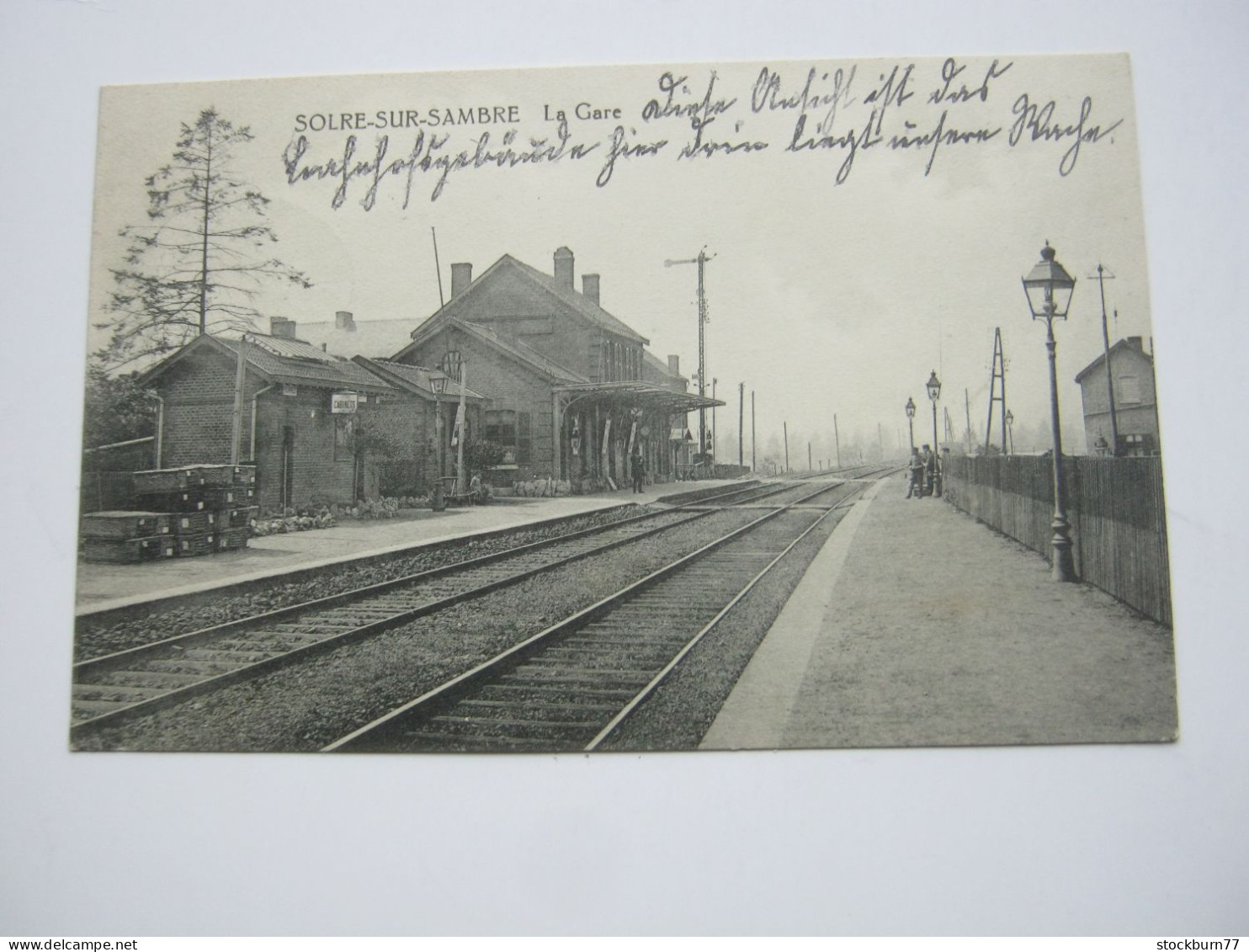 1915 , Bahnpost : HERBESTHAL - LAON /  Z. 306 , Klarer Stempel Auf Karte Aus SOLRE-SUR-SAMPRE , CP (Gare) - OC26/37 Staging Zone