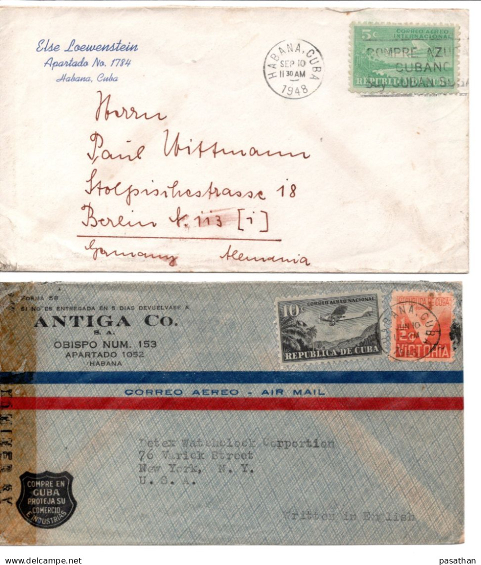 CUBA 1930s/40s - 3 Airmail Cover & 1 Postcard Posted - Covers & Documents