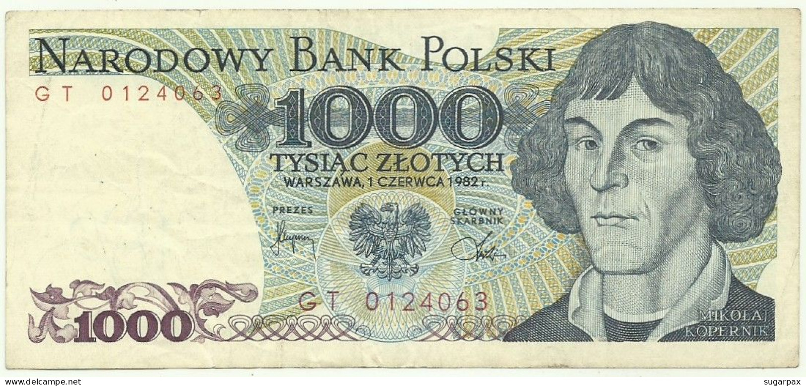 POLAND - 1000 Zlotych - 1982 - Pick 146.c - Série GT - Narodowy Bank Polski - 1.000 - Pologne