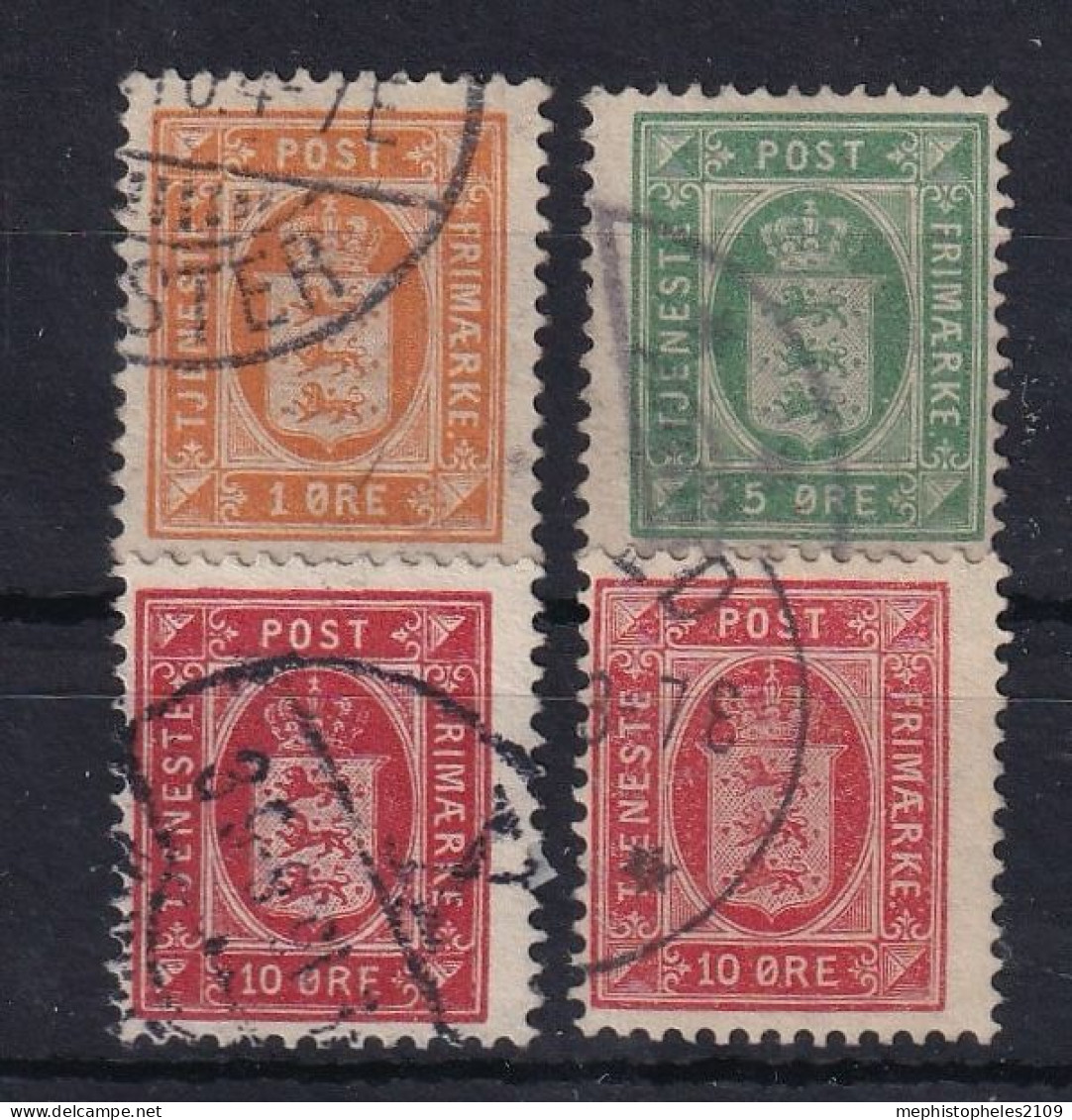 DENMARK 1902 - Canceled - Mi 8, 9, 10a, 10b - Service - Officials