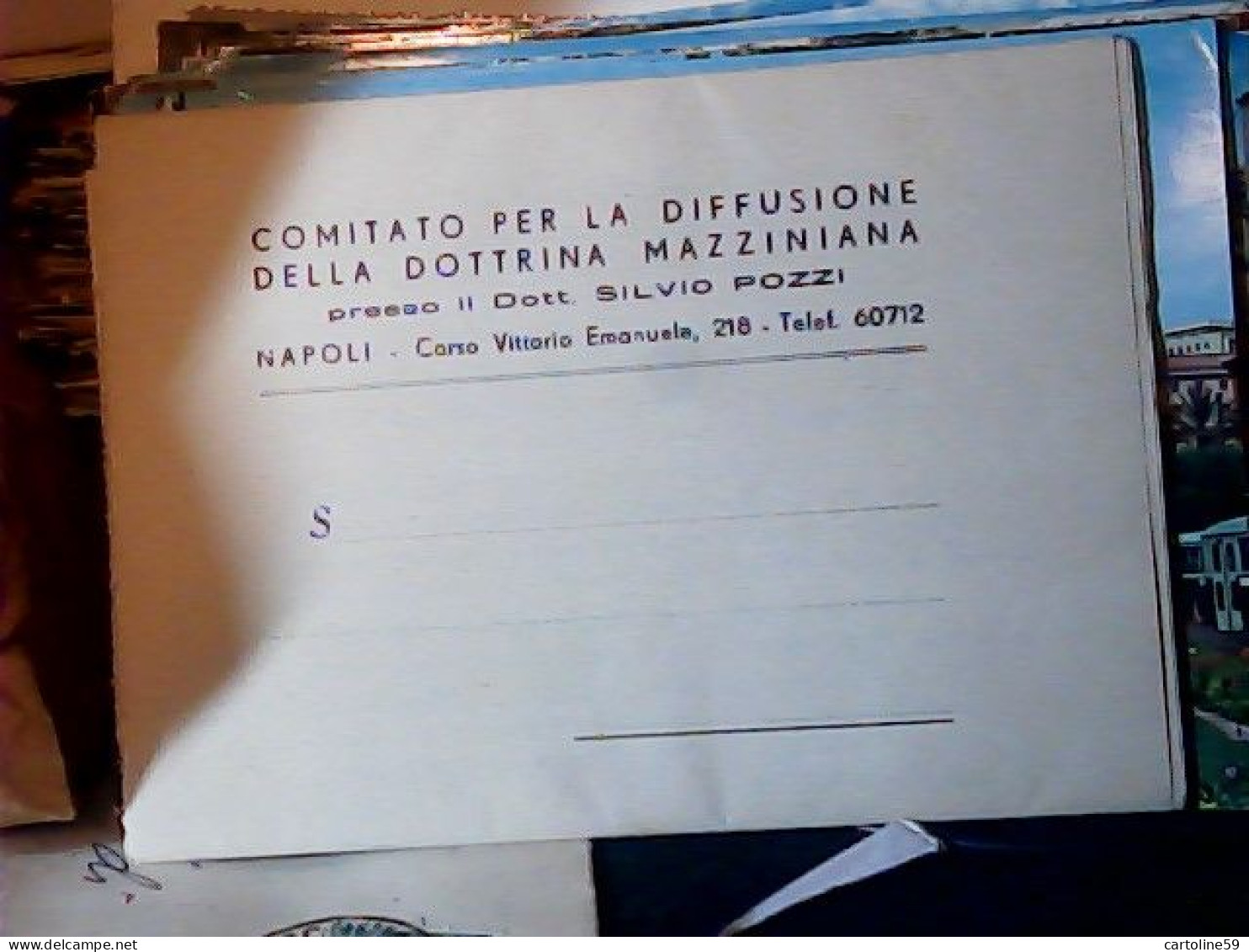 NAPOLI COMITATO DIFFUSIONE DOTTRINA  MAZZINIANA  MAZZINI  MODULO ISCRIZIONE N1951  JT6674 - Portici