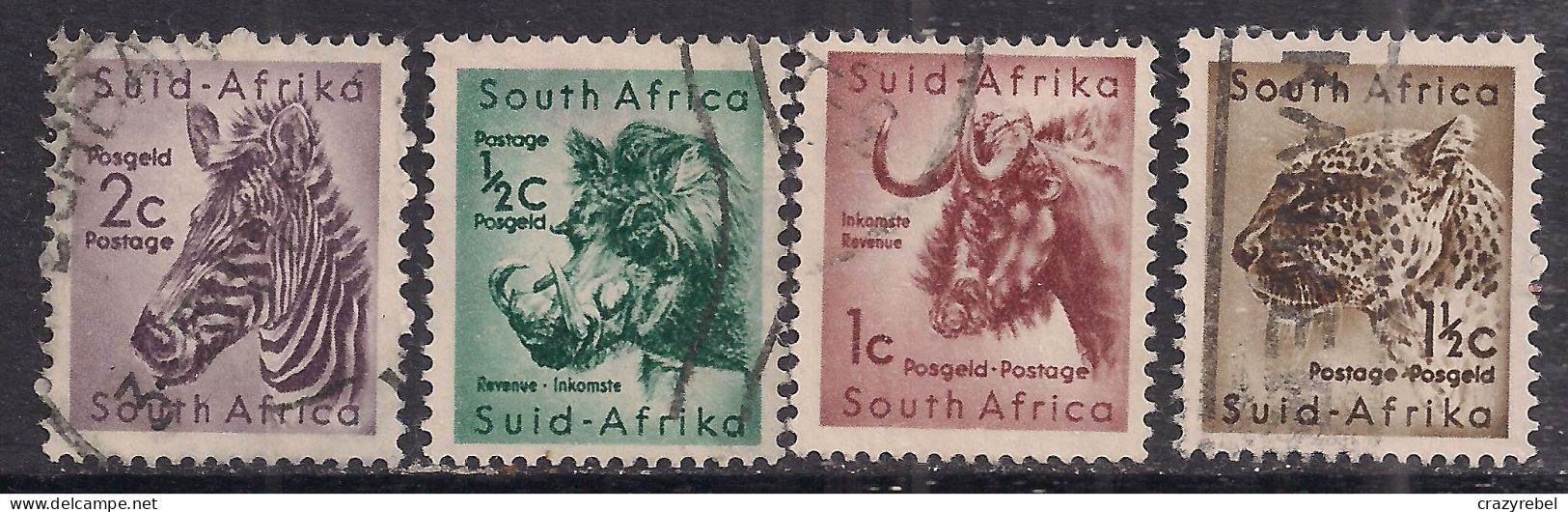 South Africa 1961 QE2 Selection 4 Stamps Animals Used SG 186-189( K1087 ) - Gebraucht