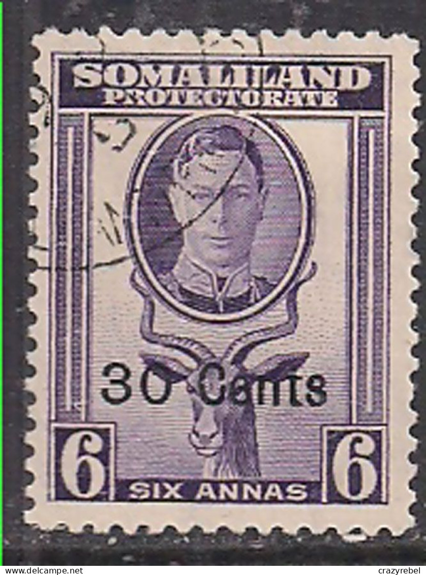 Somaliland 1951 KGV1 30ct Ovpt On 6a Violet SG 129 Used ( C1447 ) - Somaliland (Protectorate ...-1959)