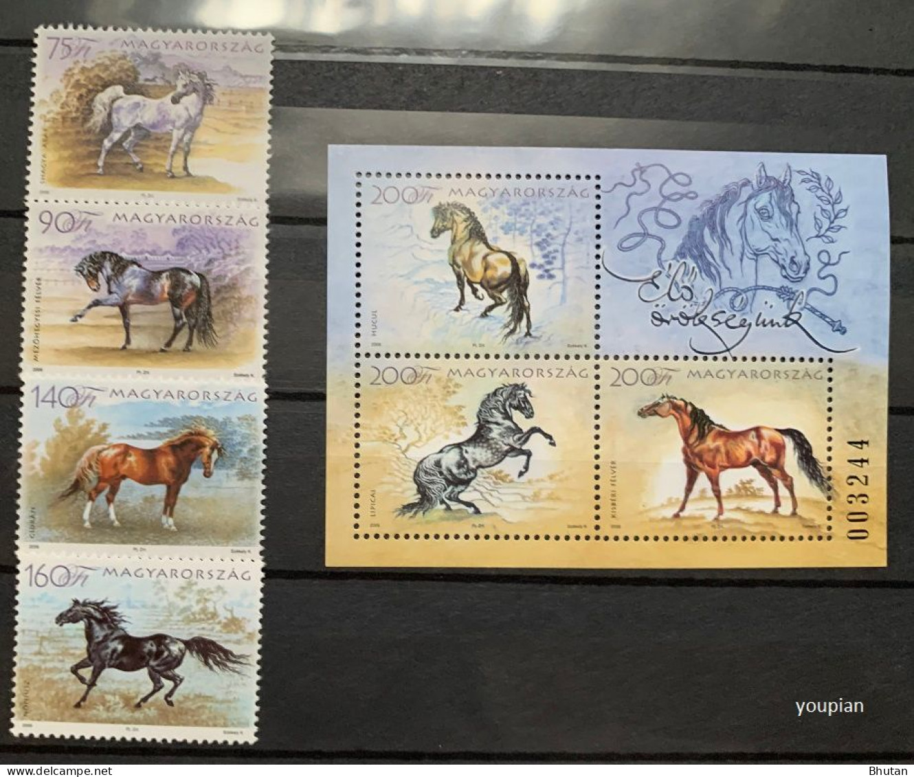 Hungary 2006, Horses, MNH Unusual S/S And Stamps Set - Ungebraucht