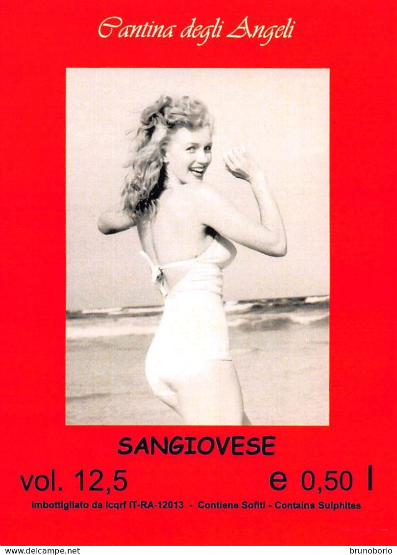 0001 "MARILYN MONROE - SERIE DI N° 15 ETICHETTE PER VINO SANGIOVESE DELLA CANTINA DEGLI ANGELI" ORIGINALI