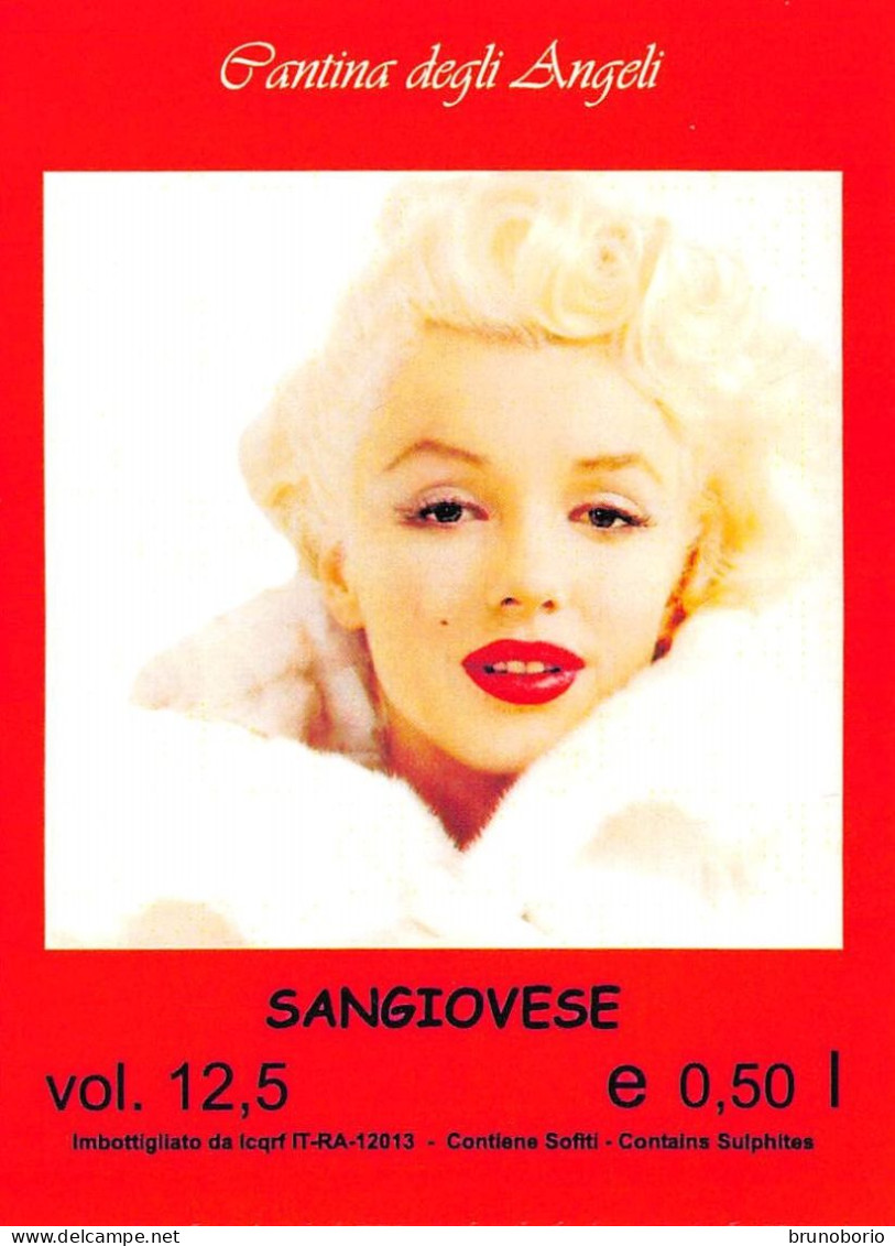 0001 "MARILYN MONROE - SERIE DI N° 15 ETICHETTE PER VINO SANGIOVESE DELLA CANTINA DEGLI ANGELI" ORIGINALI