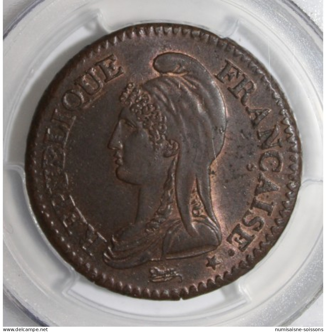 GADOURY 187 - 1 DECIME AN 7 W - 1798 - KM 644 - PCGS MS 63 BN - SPL - 1795-1799 Directoire (An IV – An VIII)