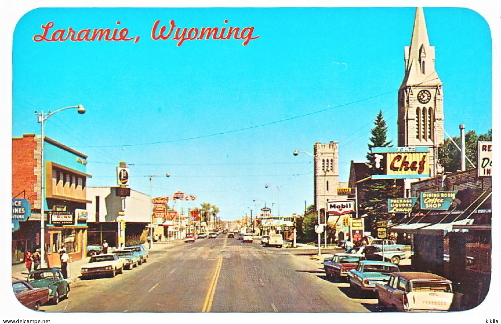 CPSM 9 X 14 Etats Unis USA (83) Wyoming  LARAMIE Third Street And Business District Looking North - Laramie