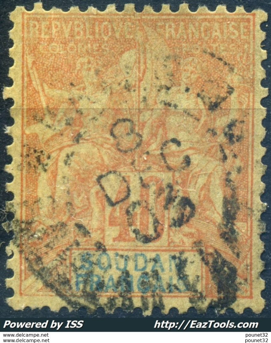 TIMBRE SOUDAN FRANCAIS TYPE GROUPE 40c N° 12 AVEC CACHET DU 8 DEC 03 - Oblitérés