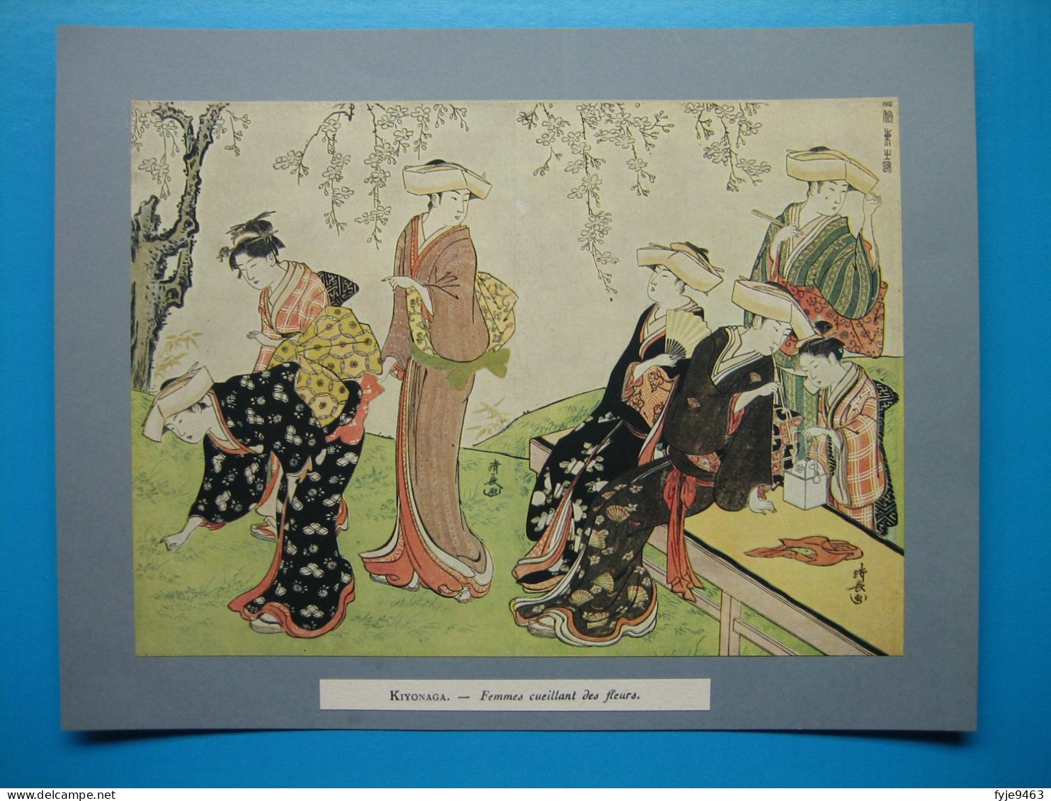 (1929) Estampe Japonaise - KIYONAGA - Femmes Cueillant Des Fleurs - Asian Art