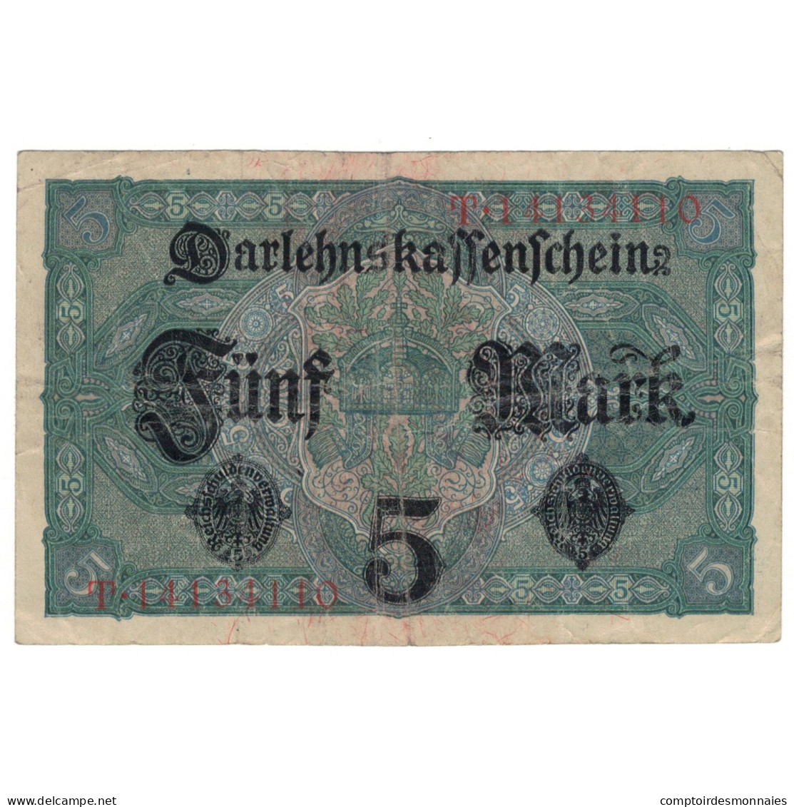 Billet, Allemagne, 5 Mark, 1917, 1917-08-01, KM:56a, TB - 5 Mark