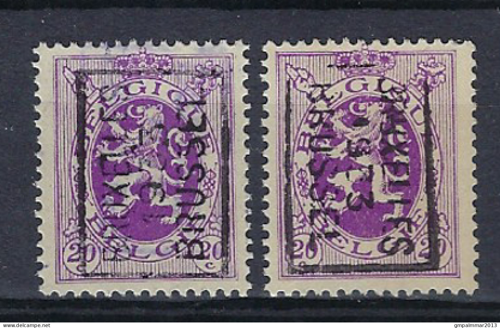 Heraldieke Leeuw Nr. 281 Voorafgestempeld Nr. 6037 A + B   BRUXELLES 1933 BRUSSEL  ; Staat Zie Scan ! LOT 282 - Roller Precancels 1930-..