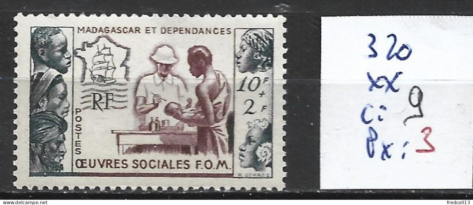 MADAGASCAR FRANCAIS 320 ** Côte 9 € - Unused Stamps