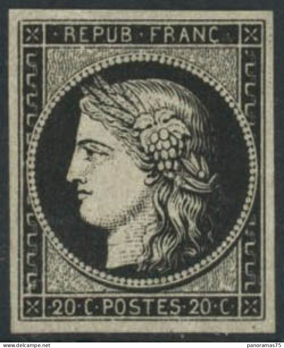 ** N°3a 20c Noir S/blanc, Signé Calves - TB - 1849-1850 Ceres