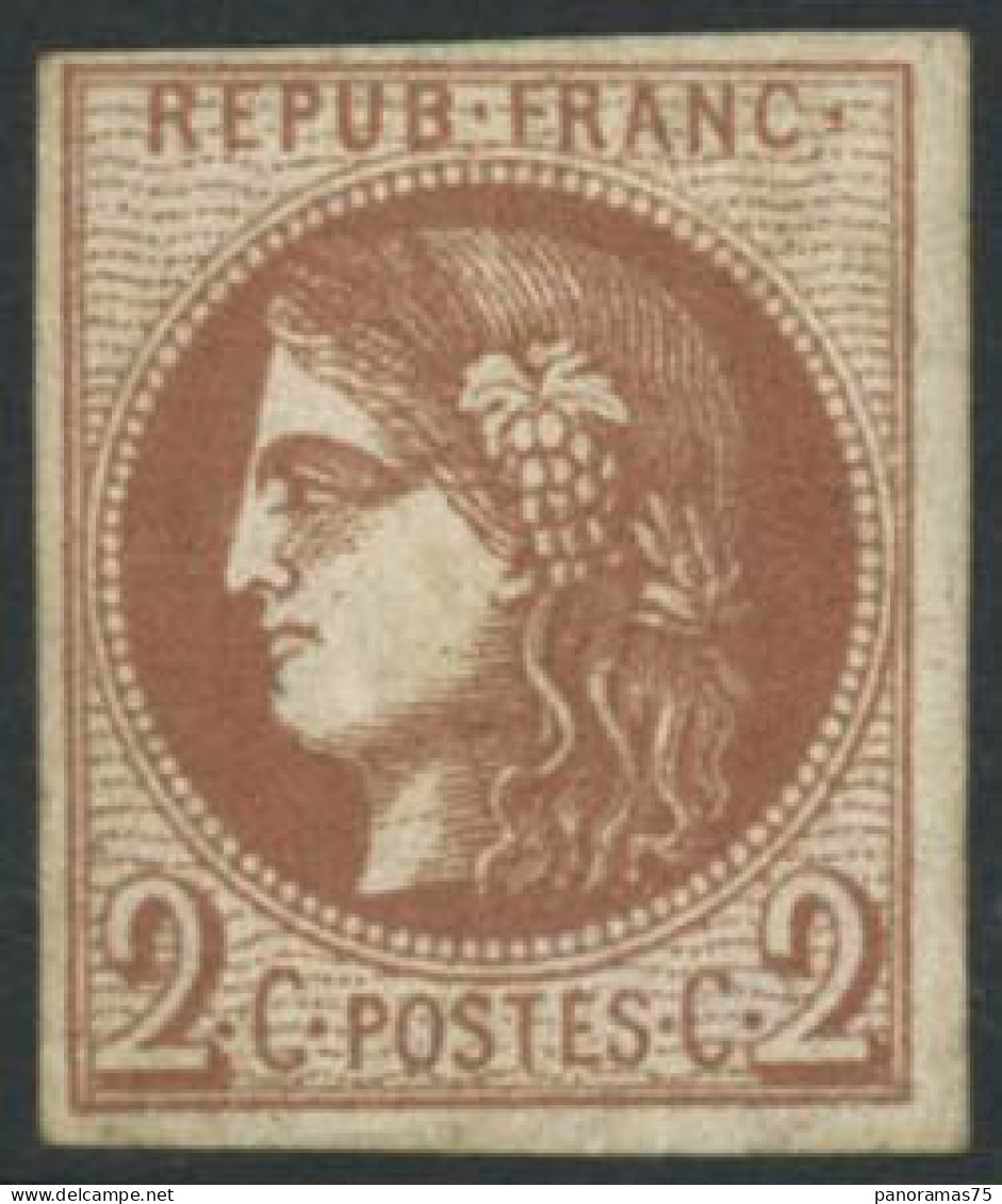 ** N°40B 2c Brun-rouge R2 - TB - 1870 Emission De Bordeaux