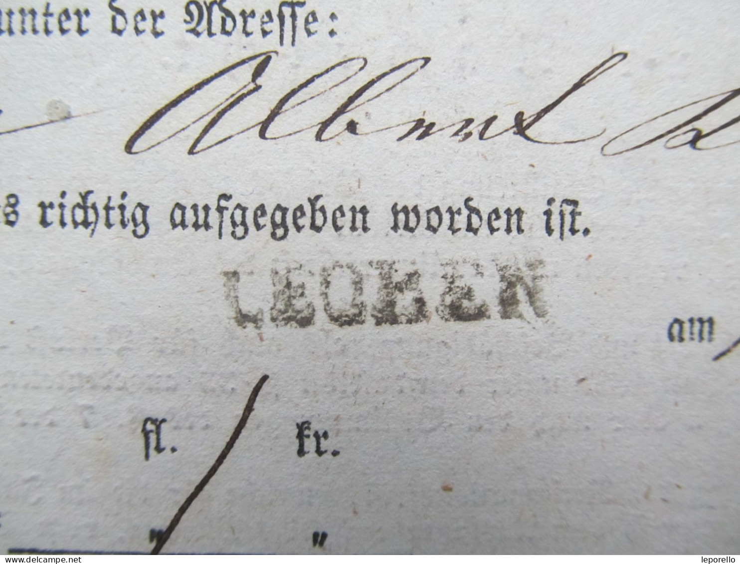 Aufgabs - Recepisse Leoben 1863  // D*58594 - ...-1850 Voorfilatelie