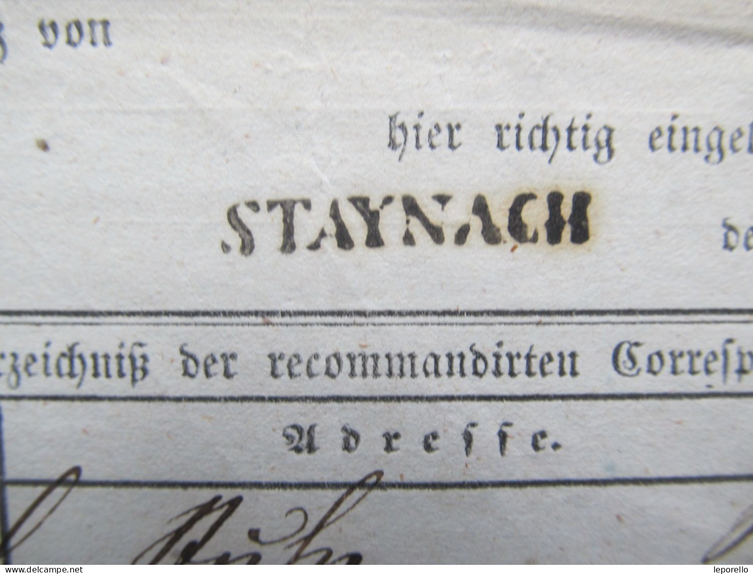 Formular Stainach - Leoben Staynach 1860   // D*58595 - ...-1850 Prephilately