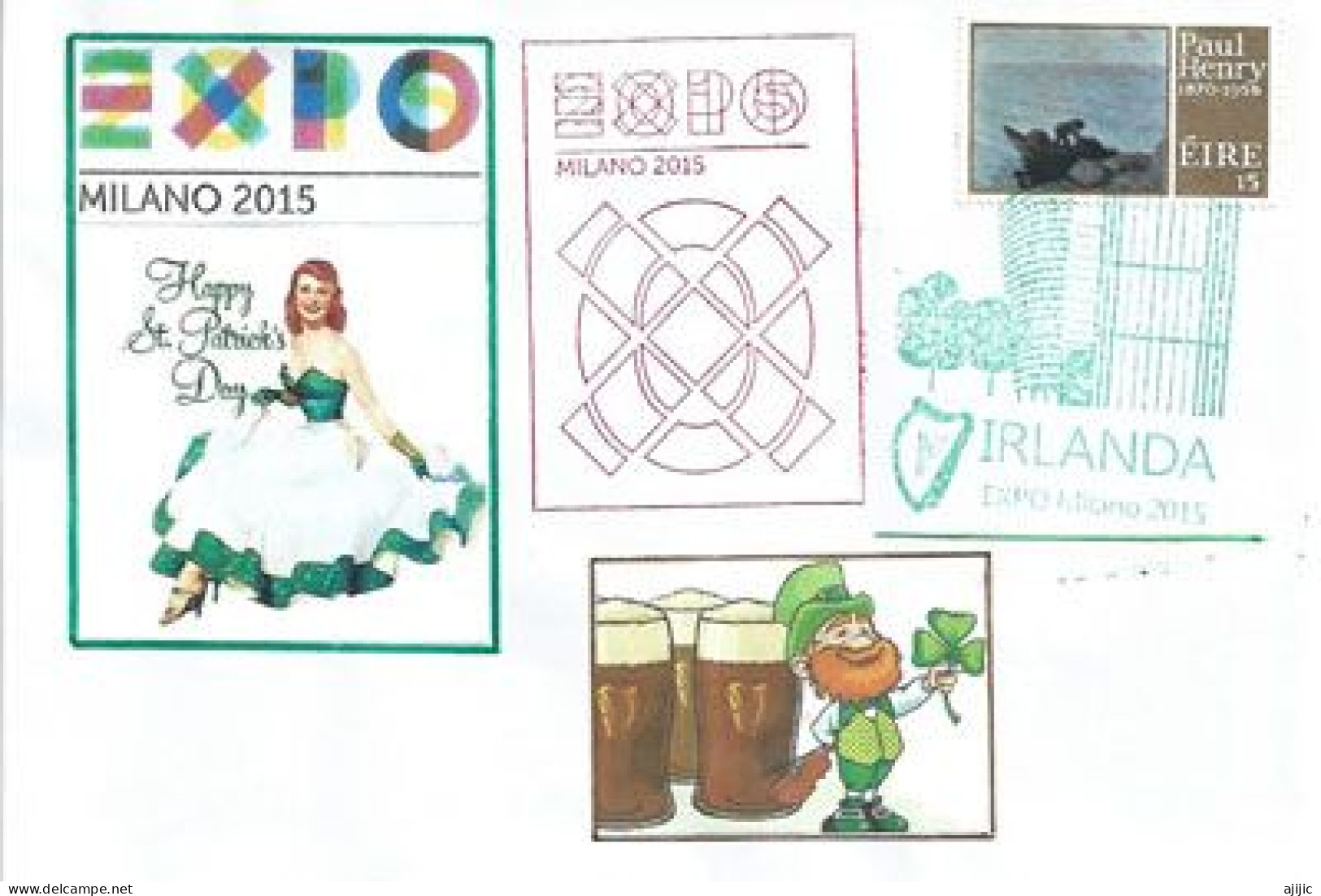 IRLANDE/EIRE. EXPO MILANO 2015, Belle Lettre Du Pavillon Irlandais à Milan,  Deux Photos. - Briefe U. Dokumente