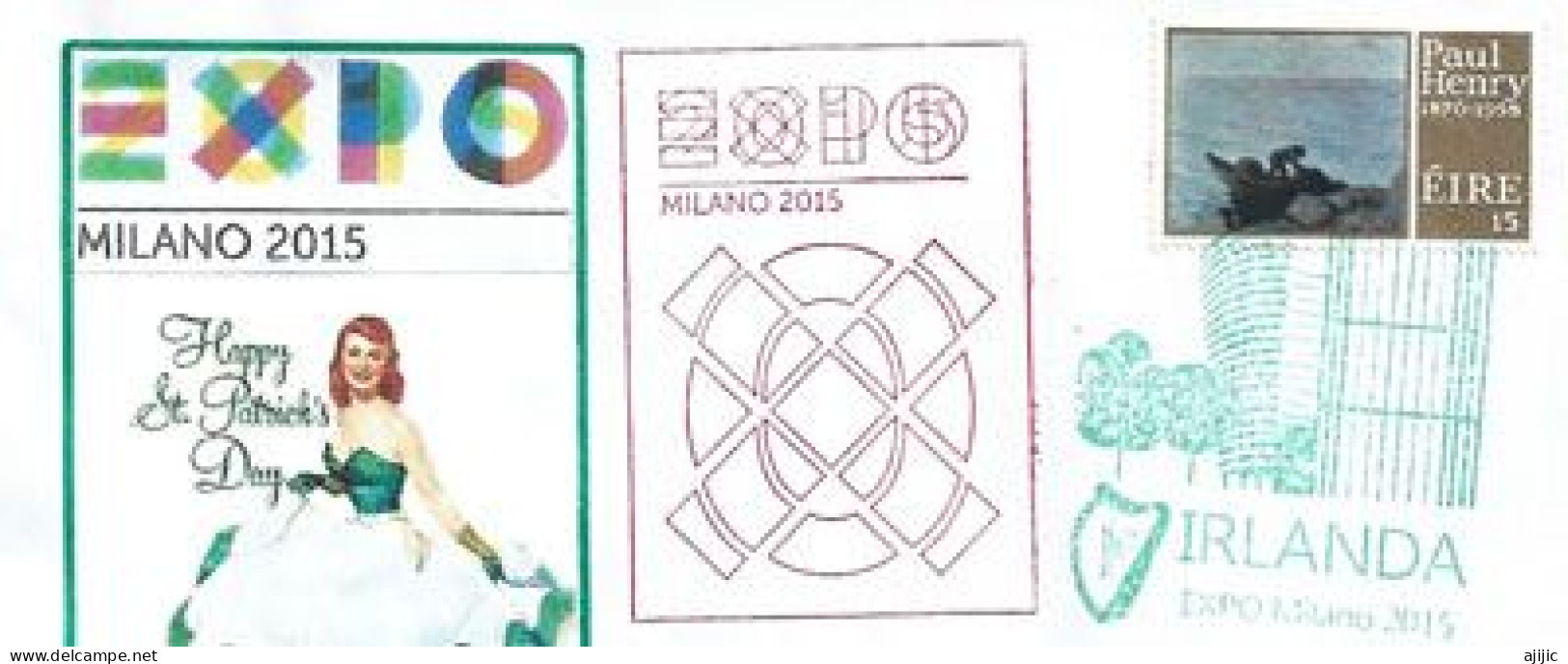 IRLANDE/EIRE. EXPO MILANO 2015, Belle Lettre Du Pavillon Irlandais à Milan,  Deux Photos. - Briefe U. Dokumente
