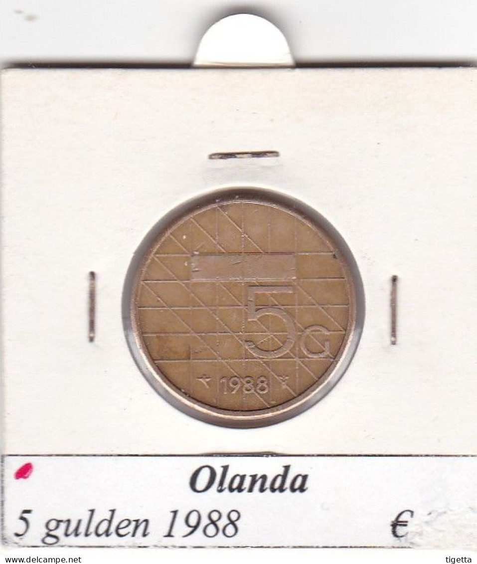 PAESI BASSI OLANDA 5 GULDEN  BEATRIX  ANNO 1988 COME DA FOTO - 1980-2001 : Beatrix