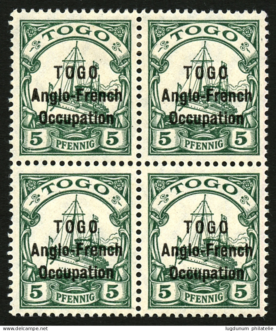 TOGO - ANGLO FRENCH OCCUPATION  - Tirage De SANSANE MANGU : 5pf (n°55) Bloc De 4 Neuf (2 Timbres Du Haut *, 2 Timbres Du - Andere & Zonder Classificatie