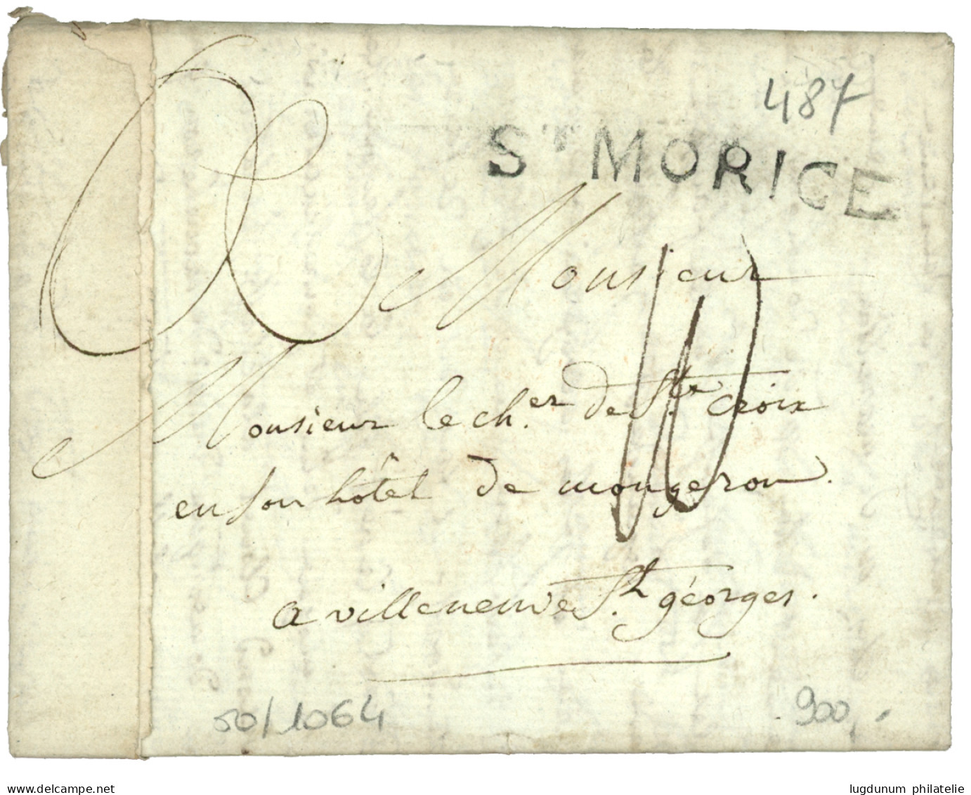 ORNE : 1785 St MORICE (Lenain 1) Sur Lettre Avec Texte Daté "PETITEVILLE". Indice 19. Superbe. - 1701-1800: Voorlopers XVIII