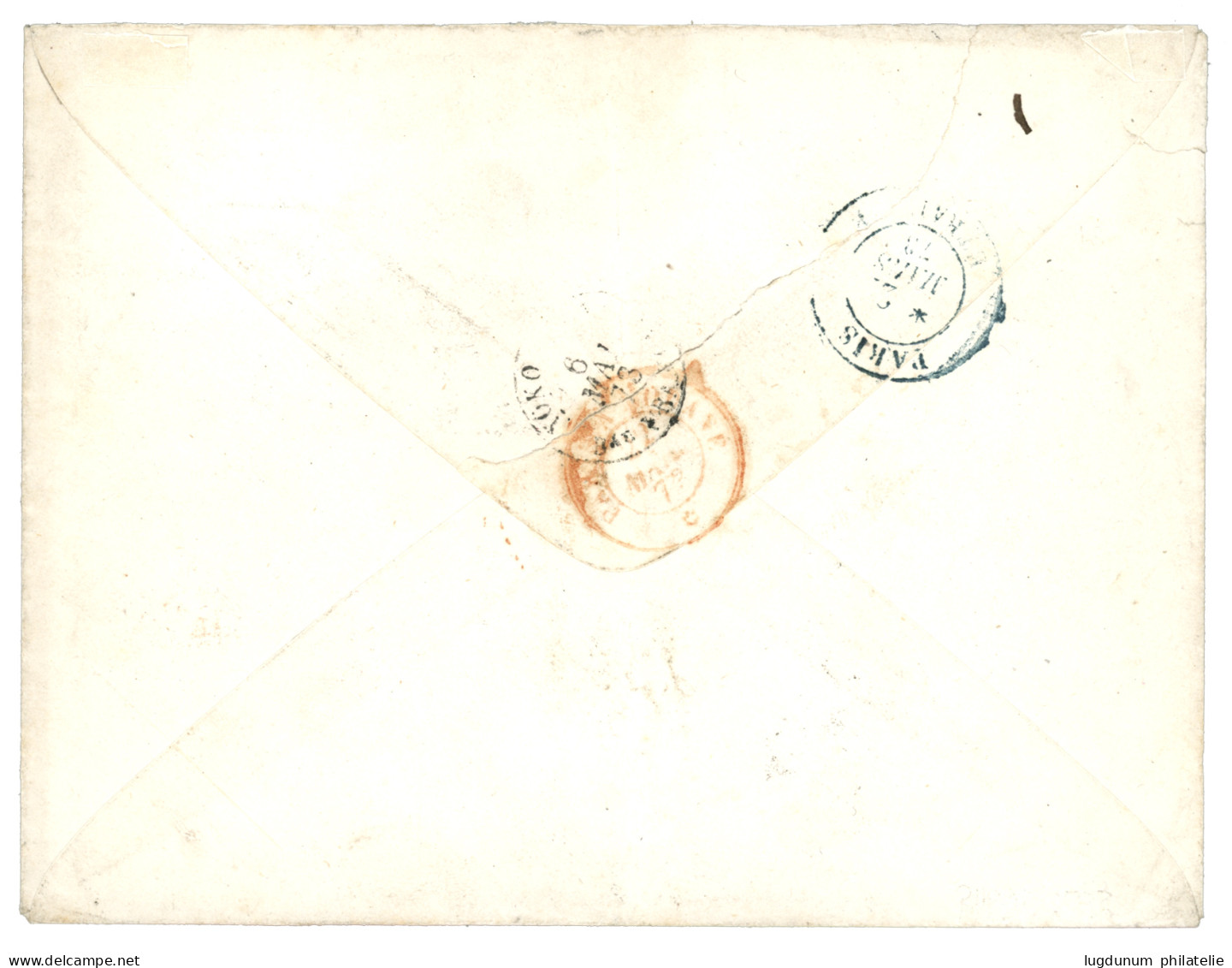 1873 Bande De 3 Du 40c (n°31) + Paire 5c CERES Obl. GC 3562 + T.17 ST CYR Sur Enveloppe Pour LE JAPON. TTB. - 1849-1876: Klassieke Periode