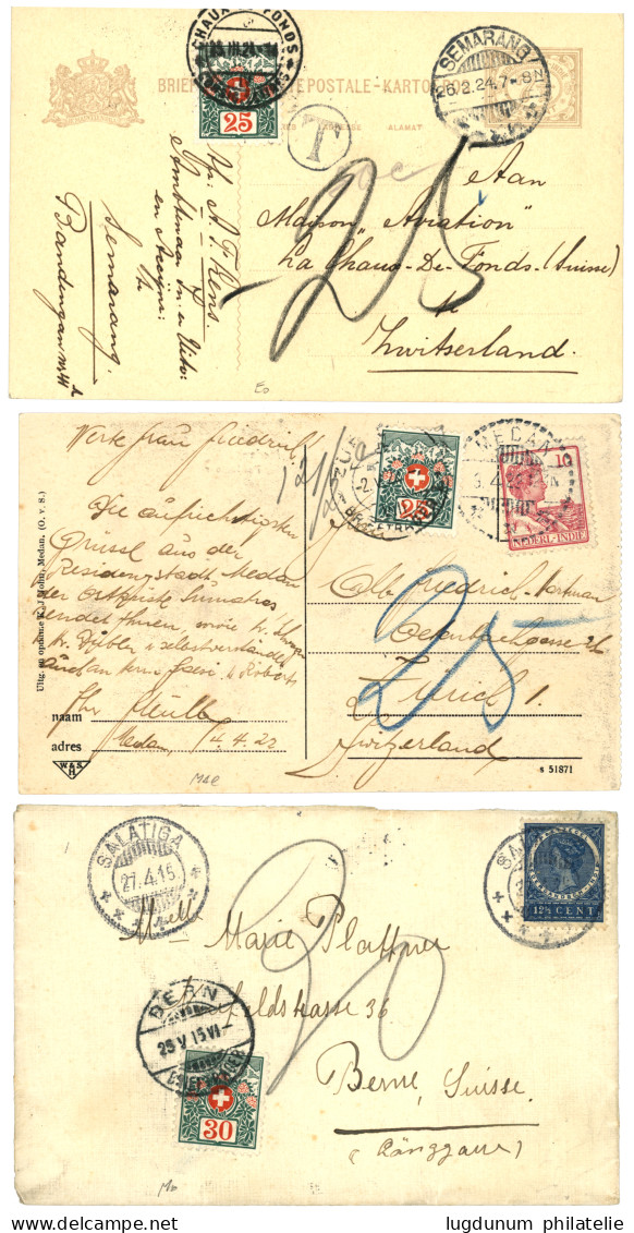 NETHERLAND COLONIES : 1915/32 Nice Lot Of 7 Covers To SWITZERLAND Taxed With SWISS POSTAGE DUES. Vf. - Andere & Zonder Classificatie