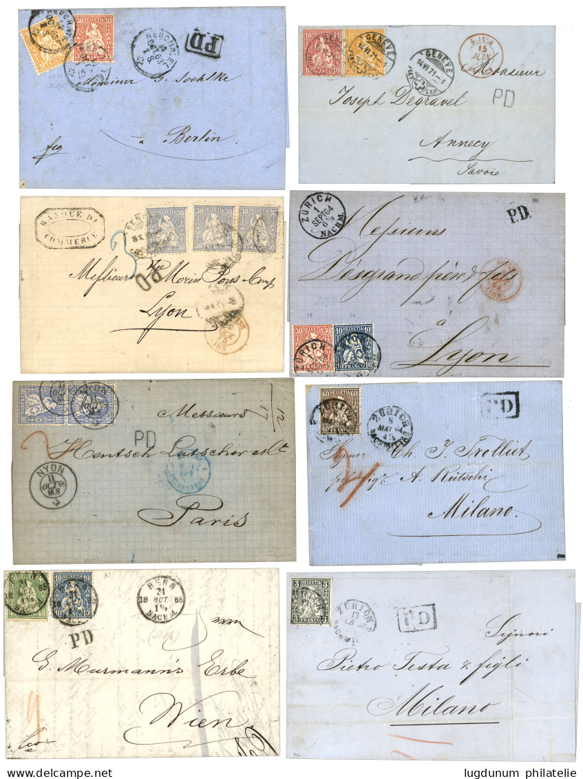 SWITZERLAND : 1864/71 Lot Of 13 Covers. See Website. Vf. - Andere & Zonder Classificatie