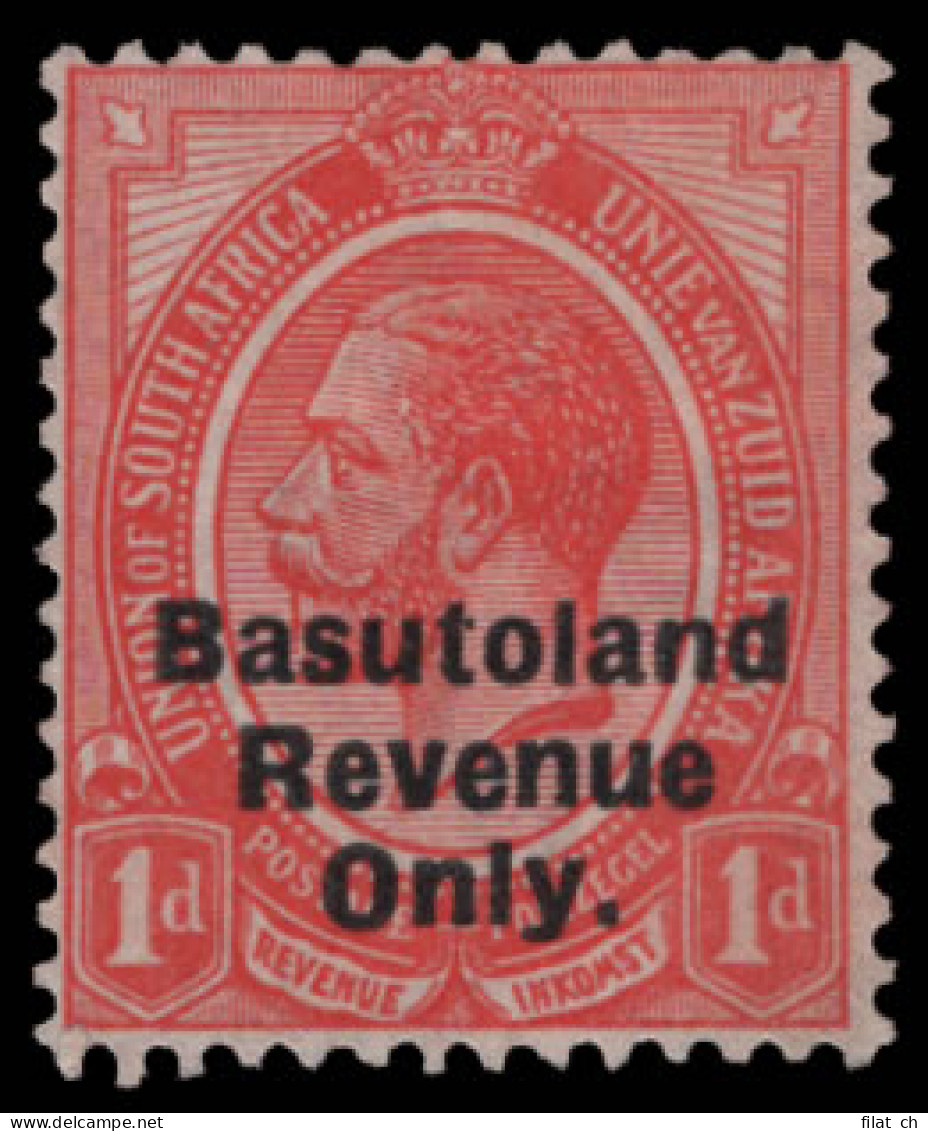 Basutoland Revenues 1922 South Africa KGV 1d Overprinted - Sonstige & Ohne Zuordnung