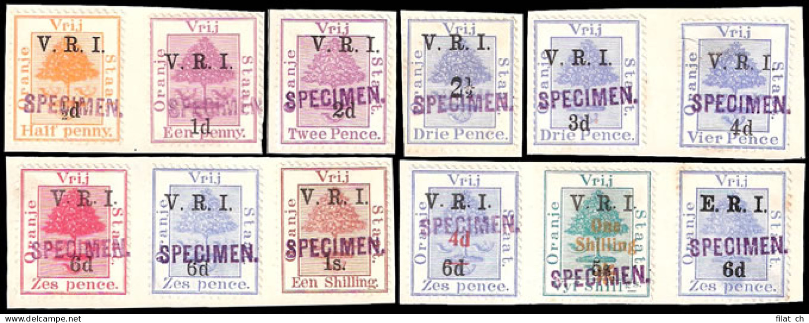 Orange Free State 1900 VRI Rare Natal Archive Specimen Group - État Libre D'Orange (1868-1909)