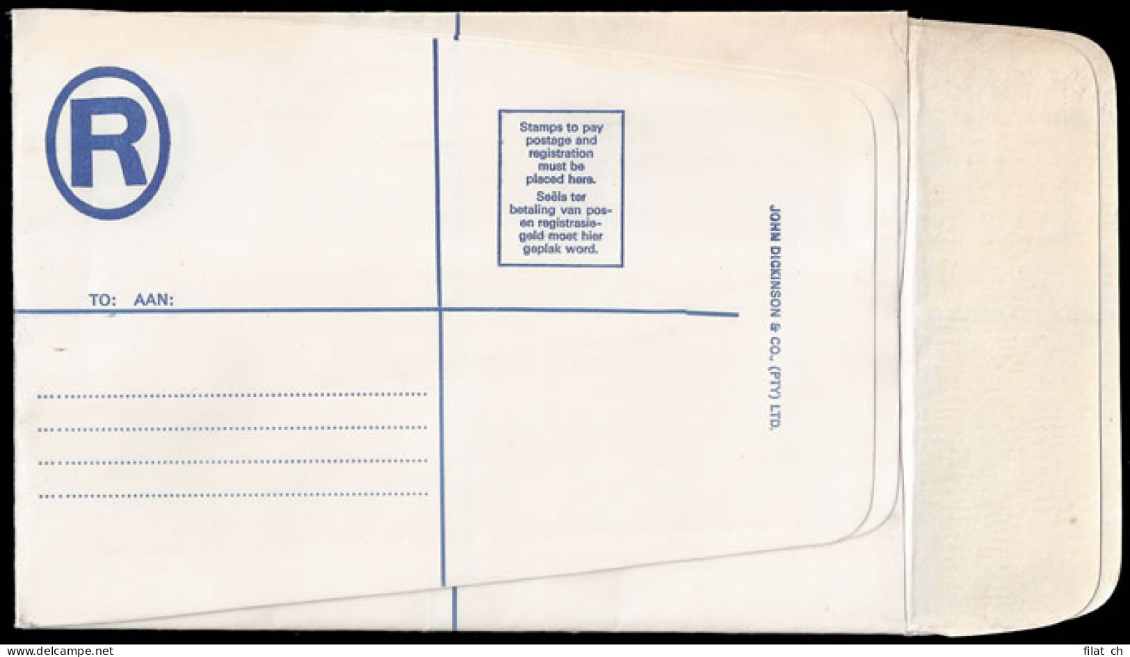 South Africa 1971 Registration Envelope 2-In-1 Doubly Folded - Non Classés