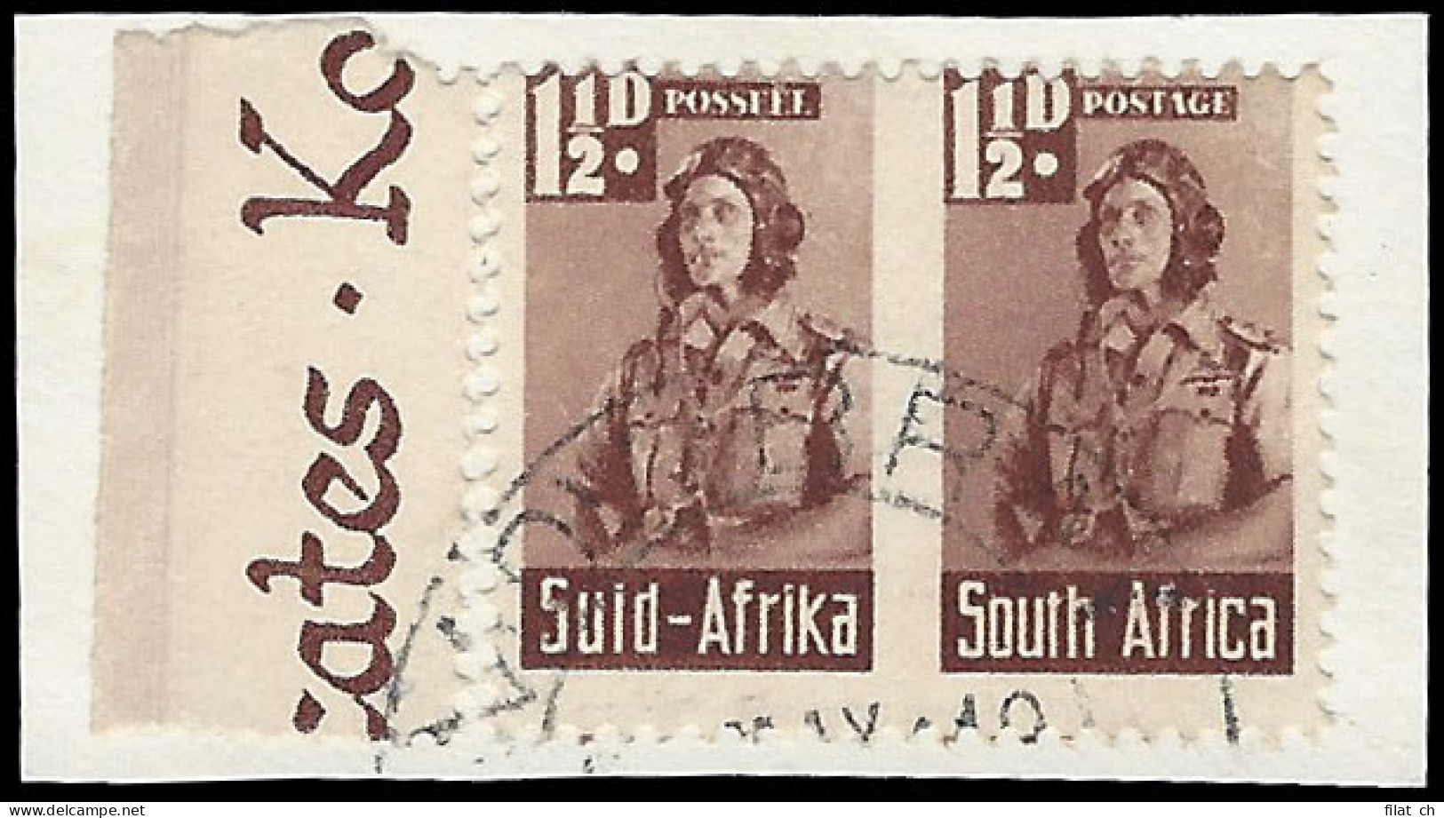 South Africa 1942 Bantam 1&frac12;d Roulette Omitted VF/U Pair - Ohne Zuordnung