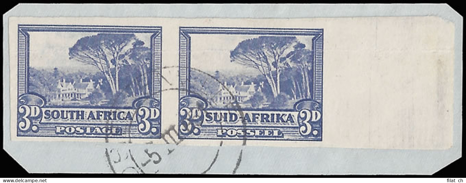 South Africa 1940 3d Groote Schuur Imperf Pair Used - Ohne Zuordnung