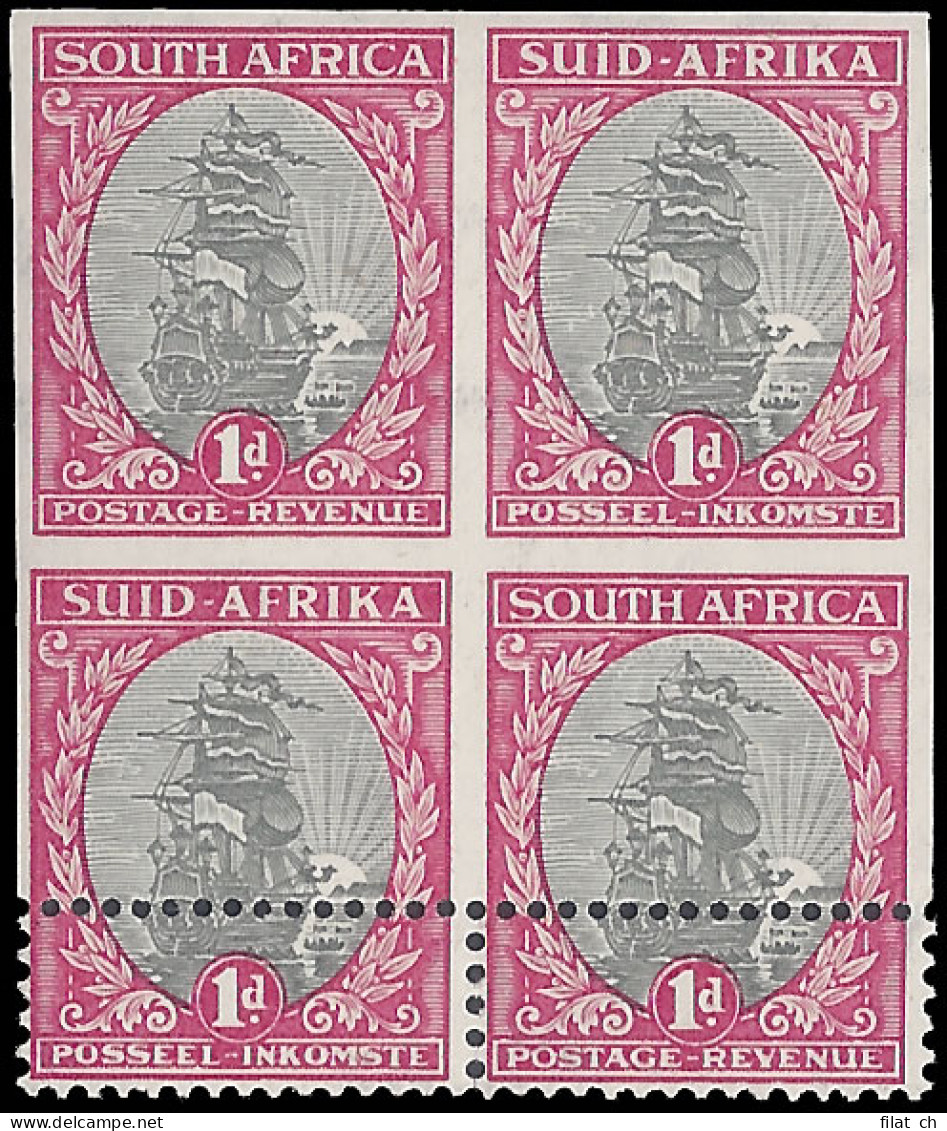 South Africa 1933 1d Imperf Block, Shifted Perfs, Spectacular - Non Classificati