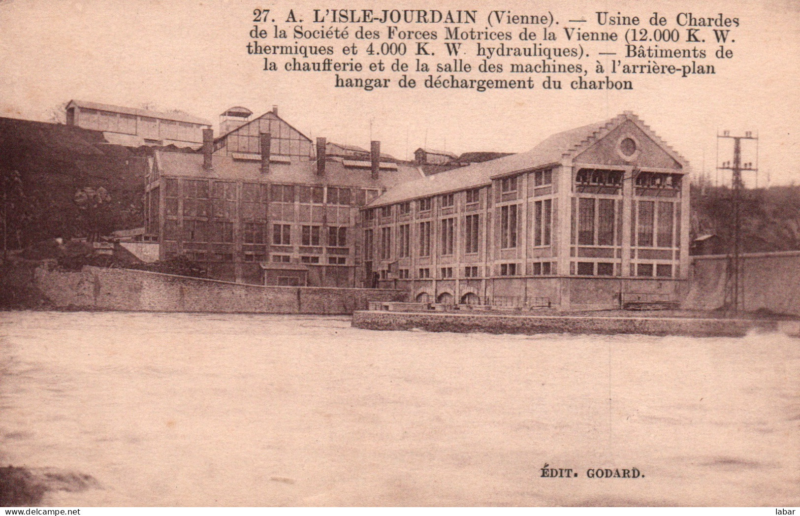 CPA L ISLE JOURDAIN 86 Usine De Chardes / Bâtiments De La Chaufferie Et De La Salle Des Machines - L'Isle Jourdain