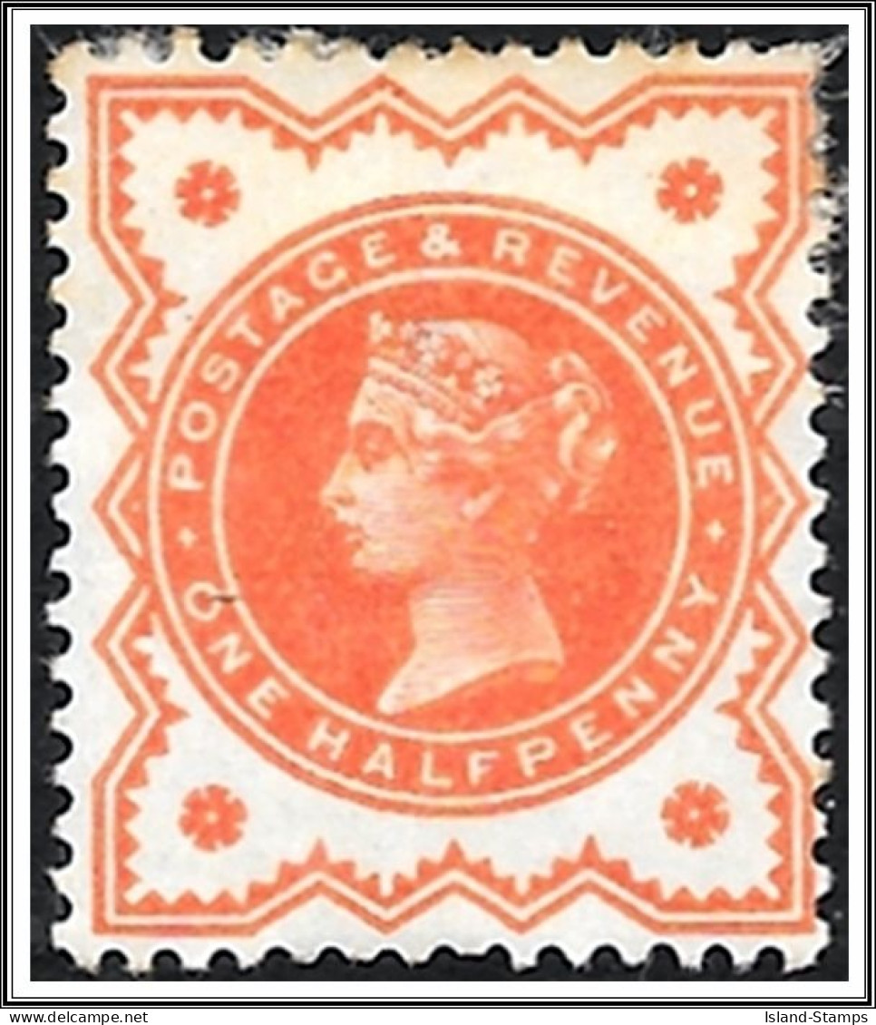 QV Half Penny Vermilion SG197 Halfpenny Mounted Mint Surface Printed Jubilee Stamp 1887-92 Hrd1 - Neufs