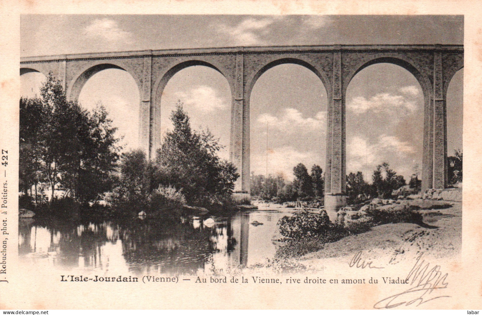 CPA L ISLE JOURDAIN 86 / AU BORDS DE LA VIENNE , RIVE DROITE EN AMONT DU VIADUC / JULES ROBUCHON 1902 - L'Isle Jourdain