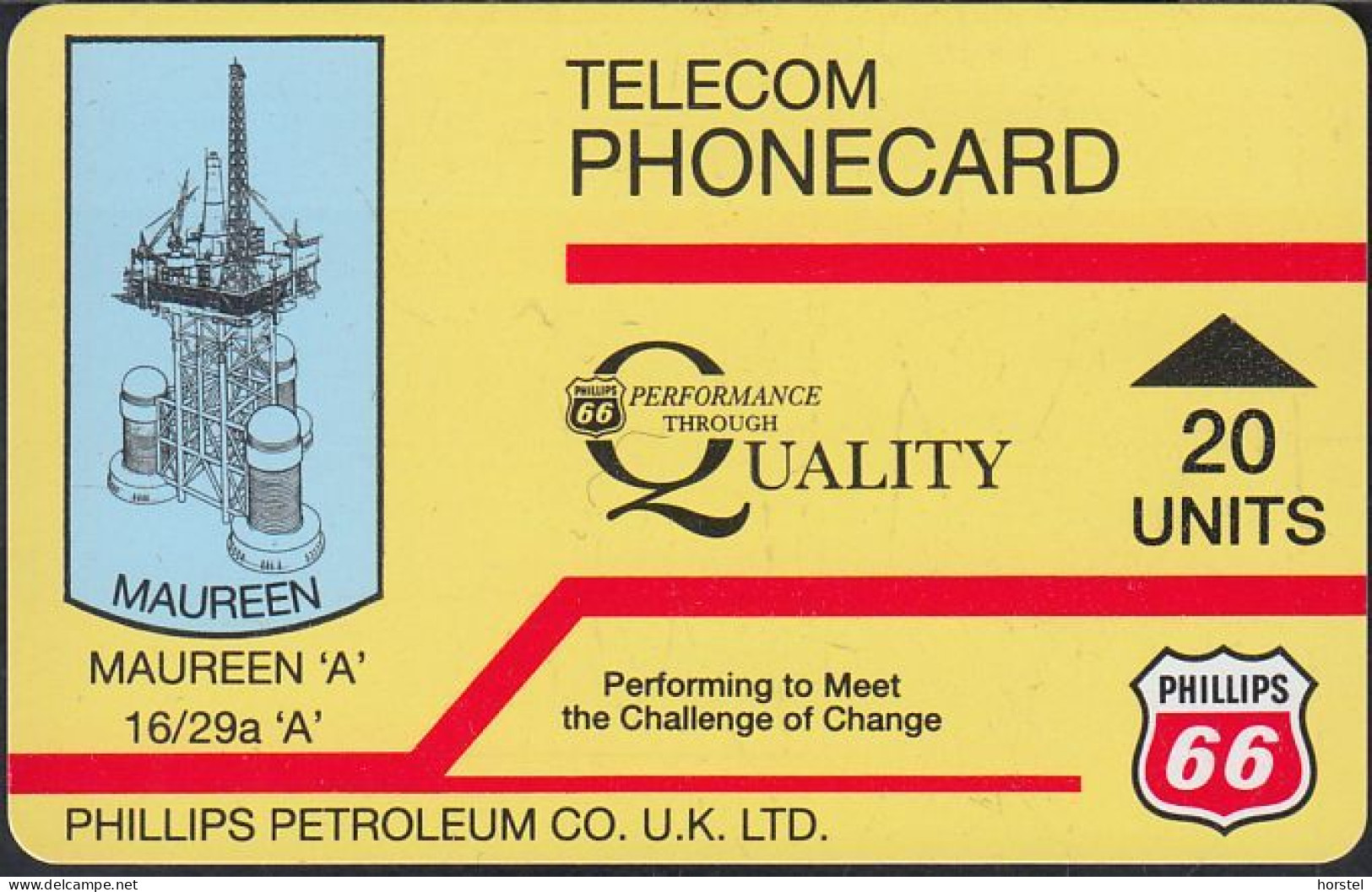 UK -  GB-OIL-AUT-0014 Payphones IPL Autelca  Phillips Petroleum - Maureen (Red IPL Logo) Scottland - 20 Units - Mint - Boorplatformen