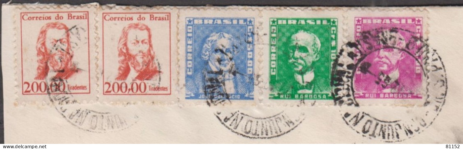 BRESIL  Lettre De S.PAULO Année1965  Avec Composition De5 Timbres  Pour ALSENBERG Belgique - Lettres & Documents