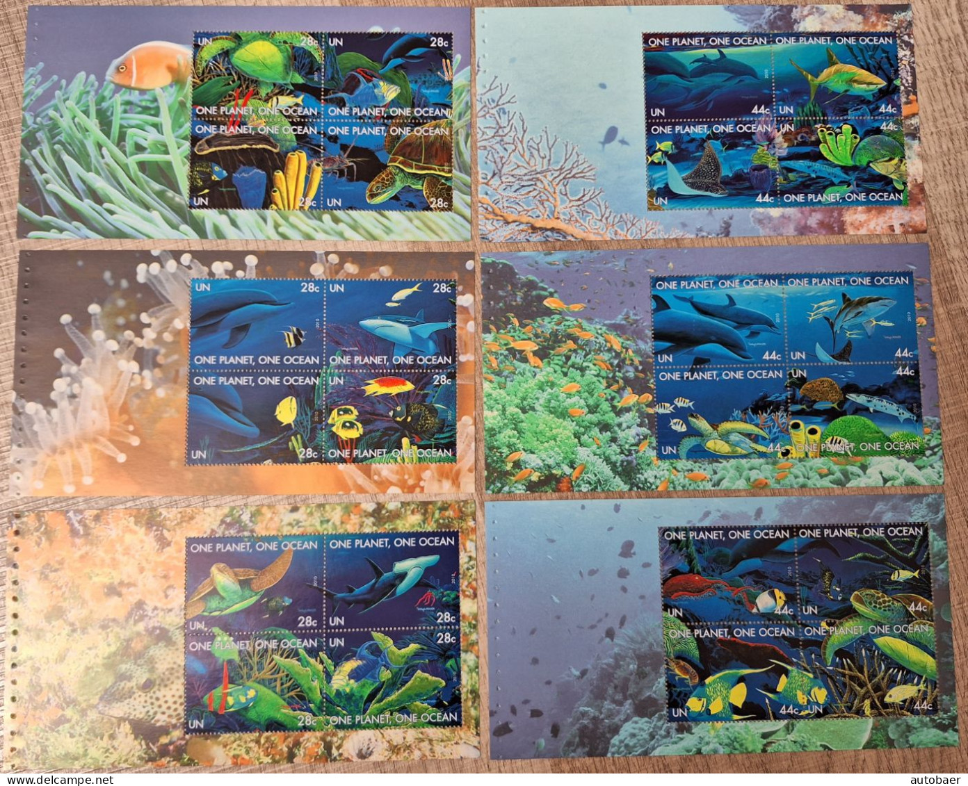 UNO U.N. United Nations New York 2010 One Planet One Ocean Mi.no. 1198-1221 6 Sheetlets From Booklet MNH ** Postfrisch - Nuevos